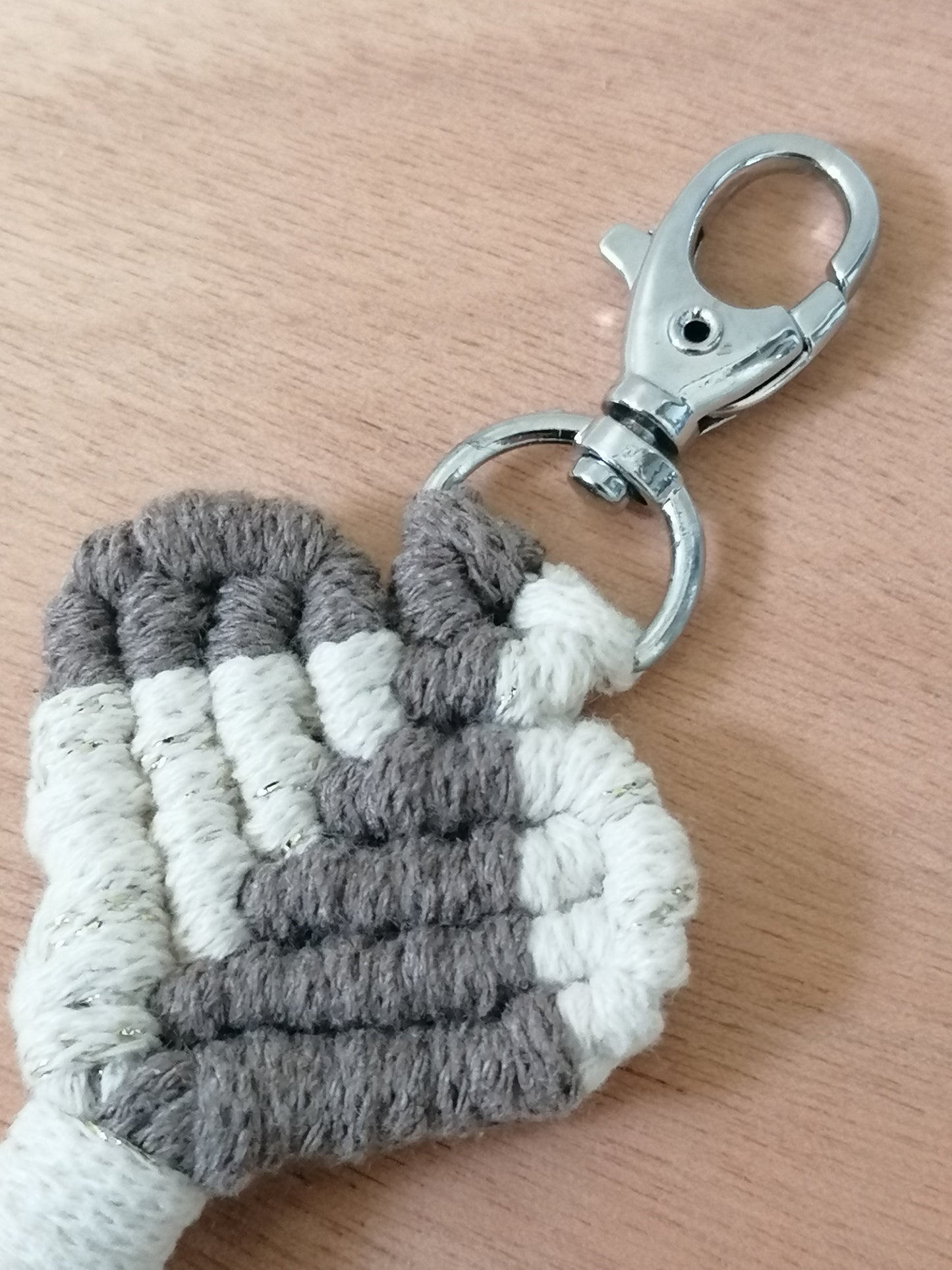 Porte-clé cœur bicolore