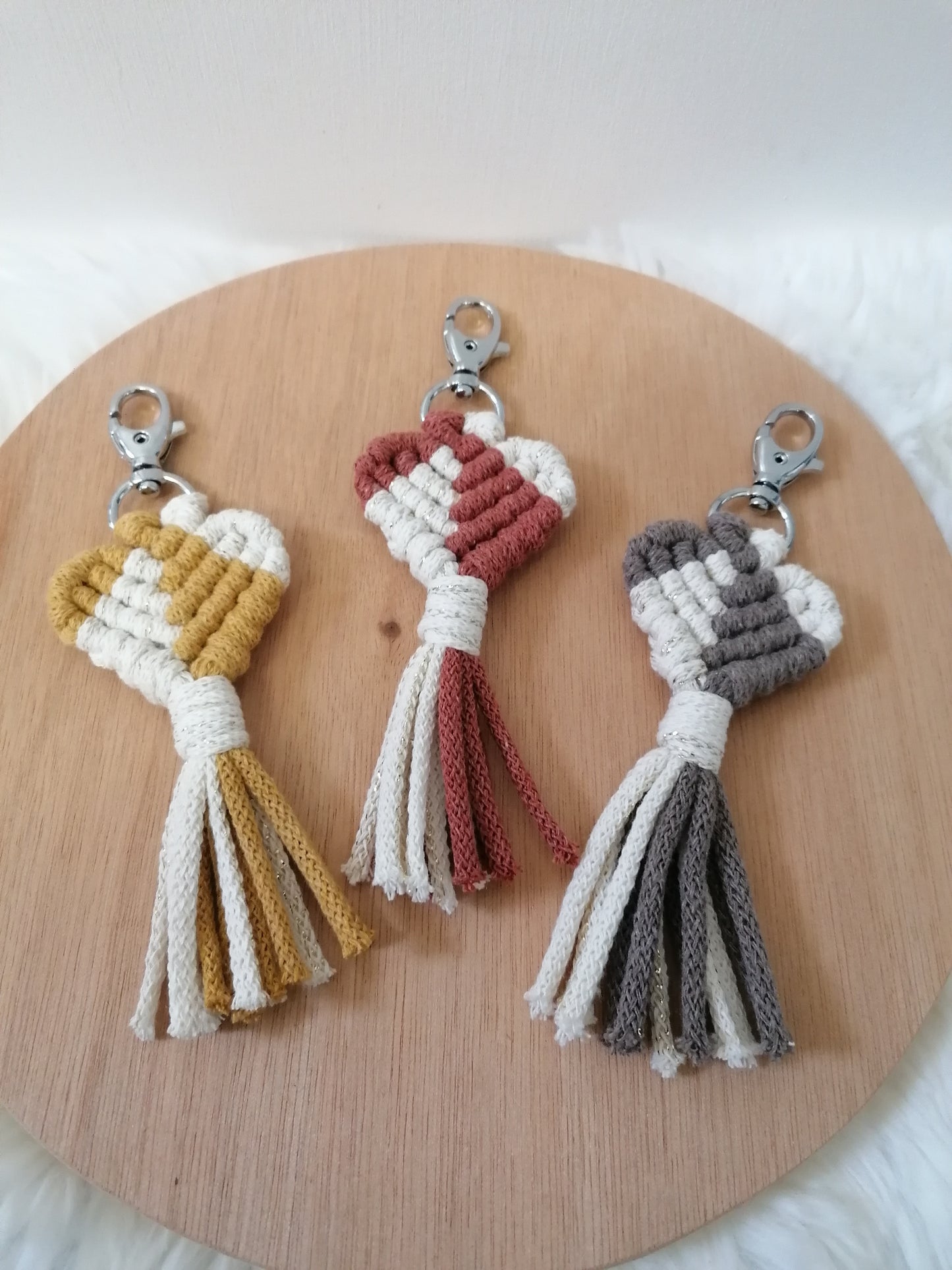 Porte-clés cœur bicolore